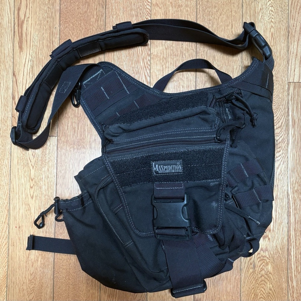 Maxpedition Jumbo Versipack Black Tactical Shoulder Sling Crossbody Bag Military